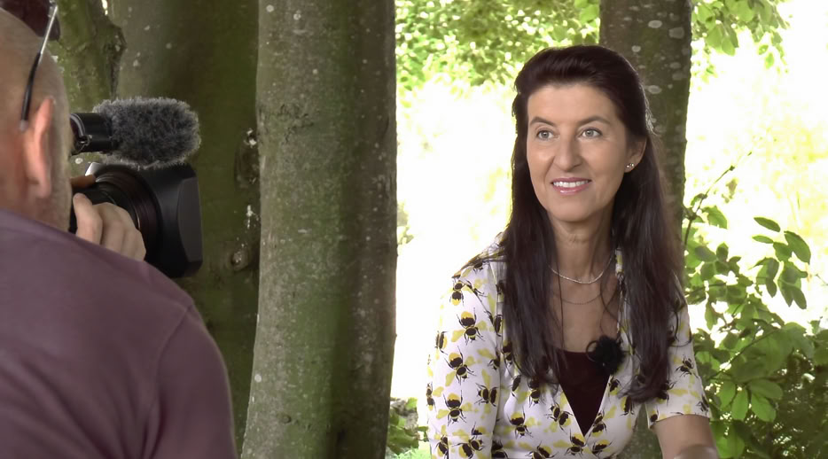Ursula Demarmels during recording for a docu program on spiritual regression for TLC / Discovery International